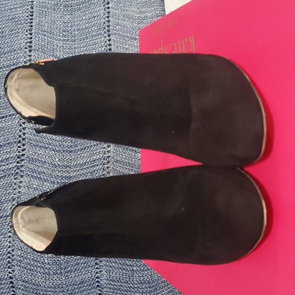Kate Spade Suede Aldaz High Heal Boots Black size 7 1/2 B Italy Made - Picture 2 of 7